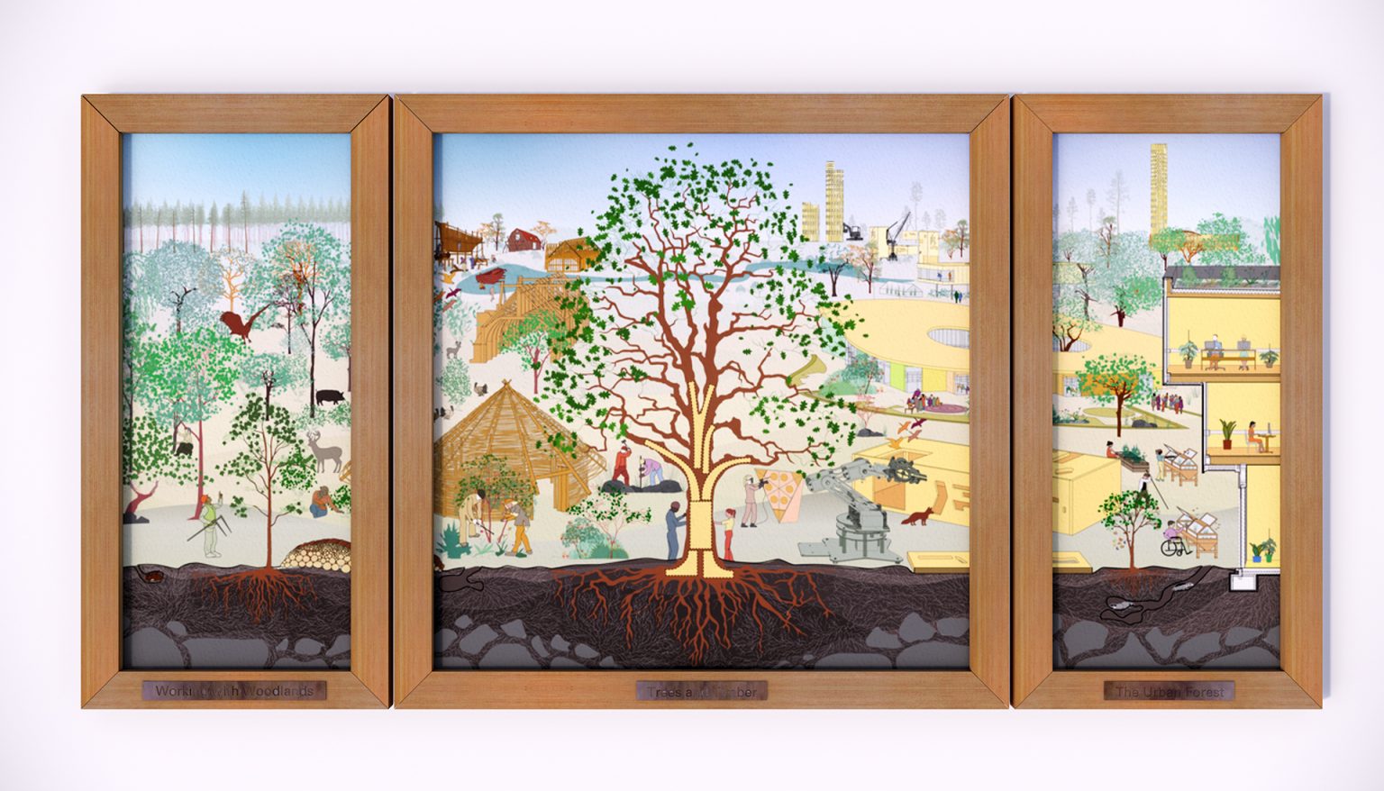 Treeptych - dRMM original artwork exhibited in Royal Academy Summer Exhibition