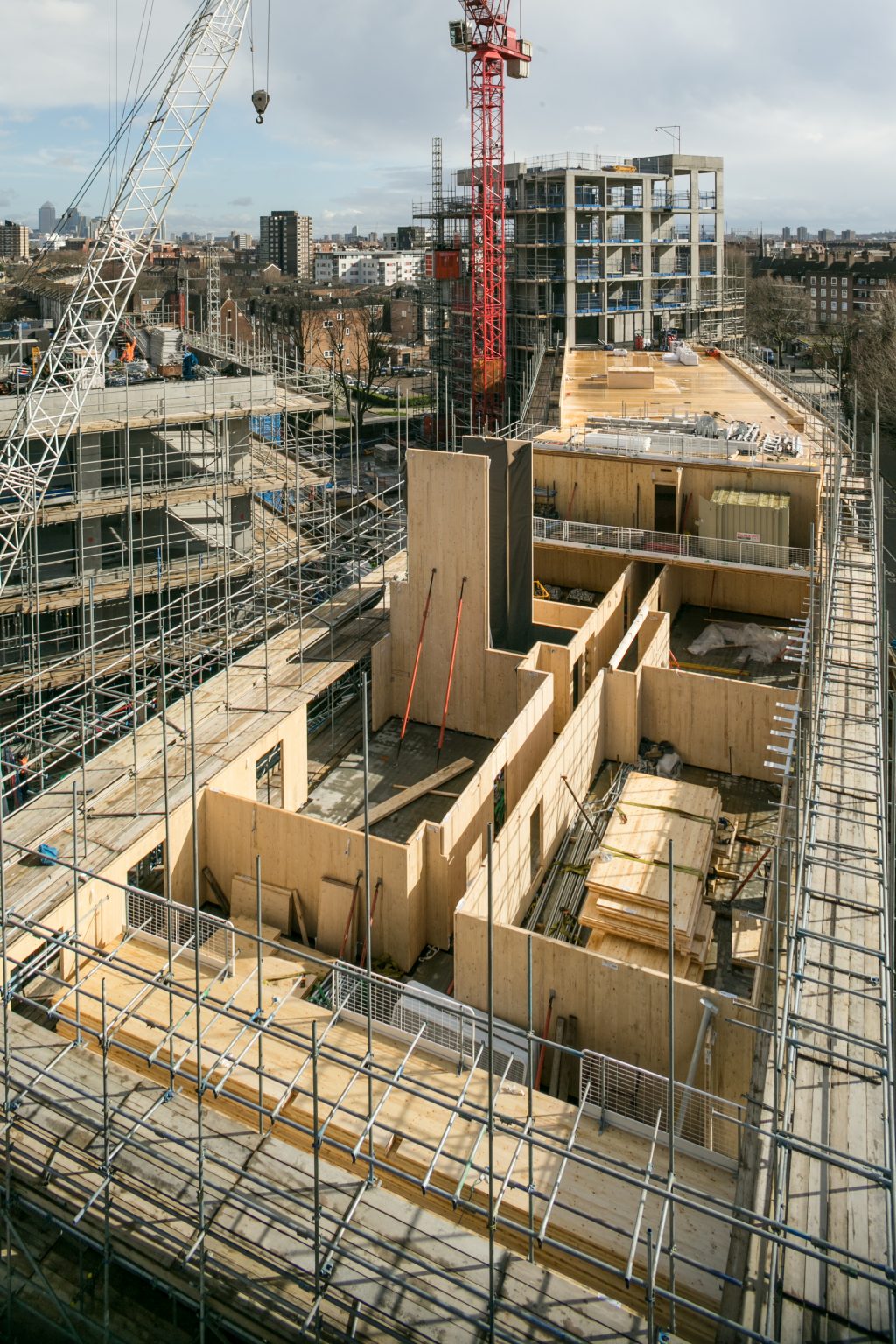 CLT structure under construction at Trafalgar Place (2015) by dRMM