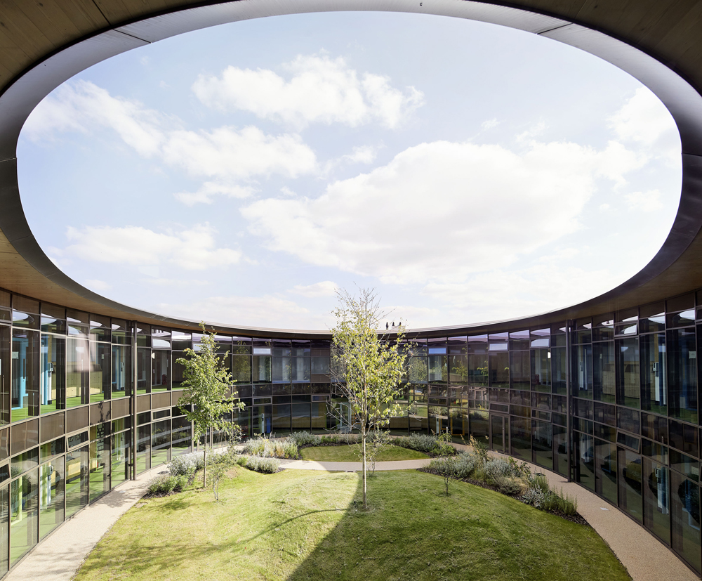 The central grove at Wintringham enables dual aspect lighting and cross ventilation, adding to the building's sustainability credentials and promoting user wellbeing
